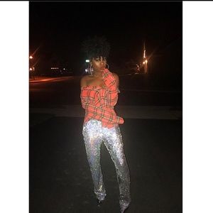 TOPSHOP-SEQUIN PANT SZ 10